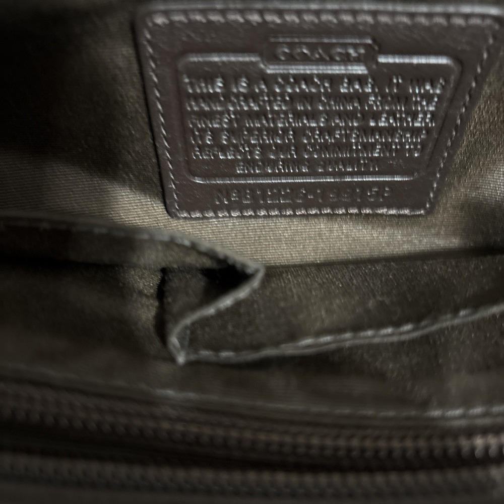 Coach Candace Carry 19915 Signature Stripe Khaki Brown Canvas Leather Bag - Picture 14 of 14